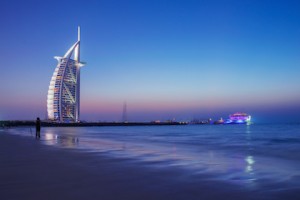 Luxurious Burj Al Arab hotel in Dubai.