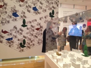 Bruce Mau with visitors to the exhibit.