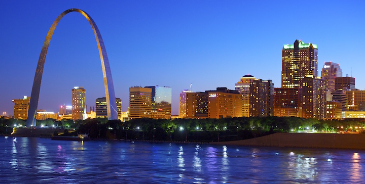 The Gateway Arch in St. Louis.
