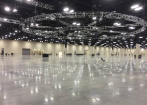 ..and the same exhibition hall the next day.