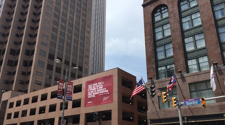 IF YOU BUILD IT Destination Cleveland has put up banners around the city with fun facts for visitors.