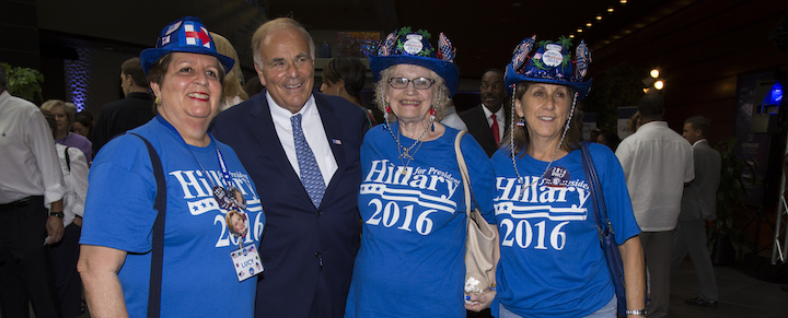 Getting the Party Started Philadelphia 2016 Host Committee Chair Edward Rendell with DNC delegates at one of the city’s welcome receptions.