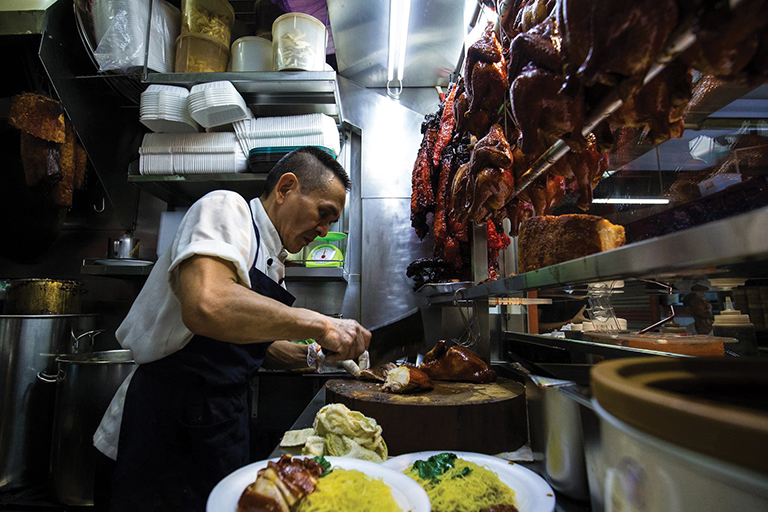 In 2016, two of Singapore’s street-food hawkers were awarded Michelin stars—the first time that body has recognized street food.